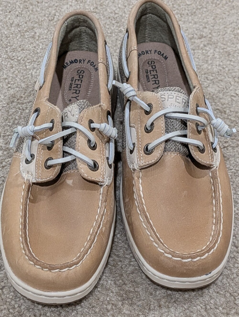 Sperry Kids Tan Boat Shoes with Memory Foam